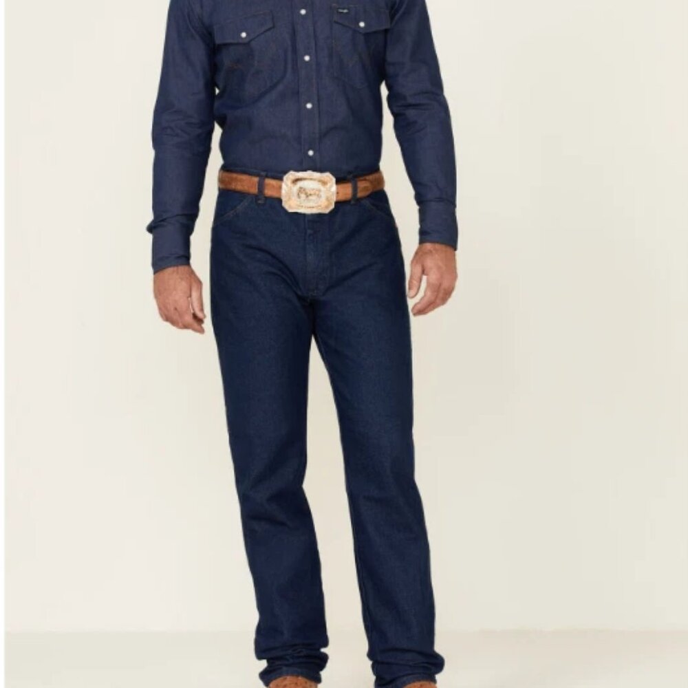 Wrangler Men's Cowboy Cut® Original Fit Prewashed Indigo Jeans 13MWZPW 42x32 NEW